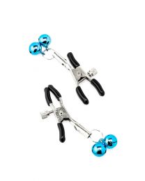 Nipple Clamps with Blue Slave Bell