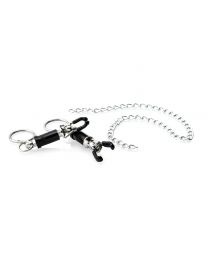 Black Nipple Clamps with Chain