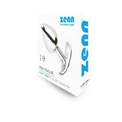 Smooth Metal Butt Plug with Diamond - Medium